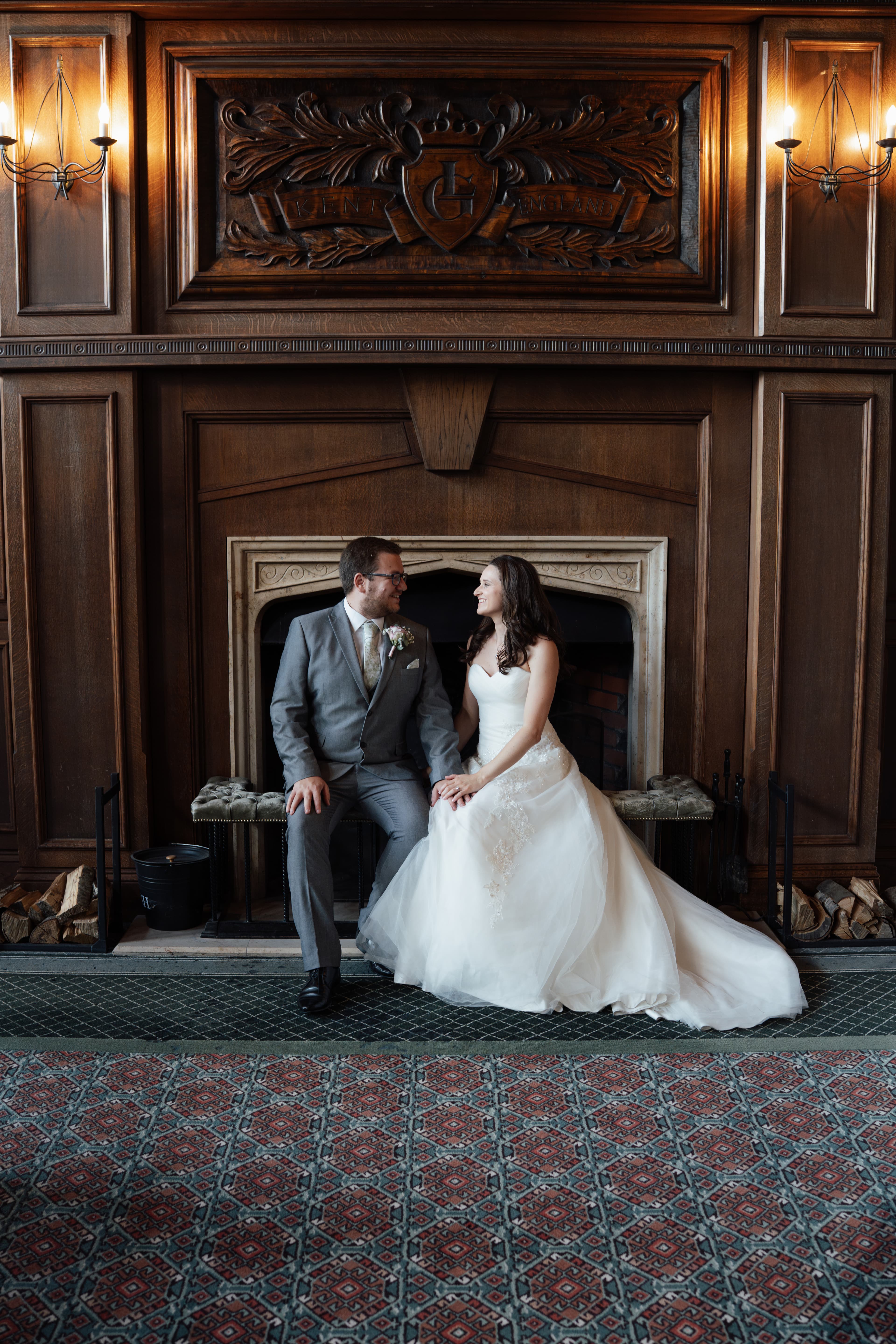 Elegant wedding photography of Claire and Dave in outdoor setting