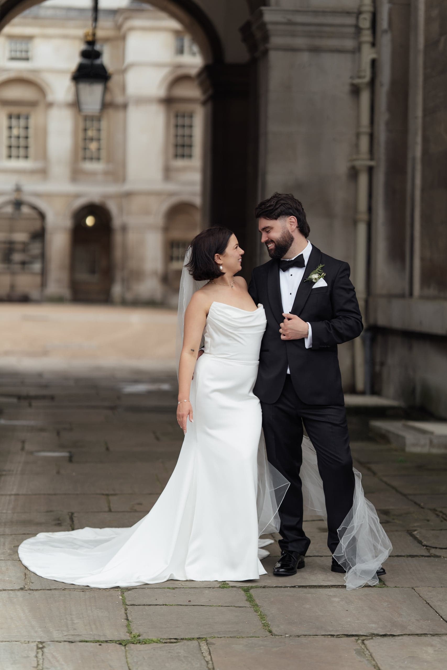 Kirsty and Jamie laughing during their portrait session