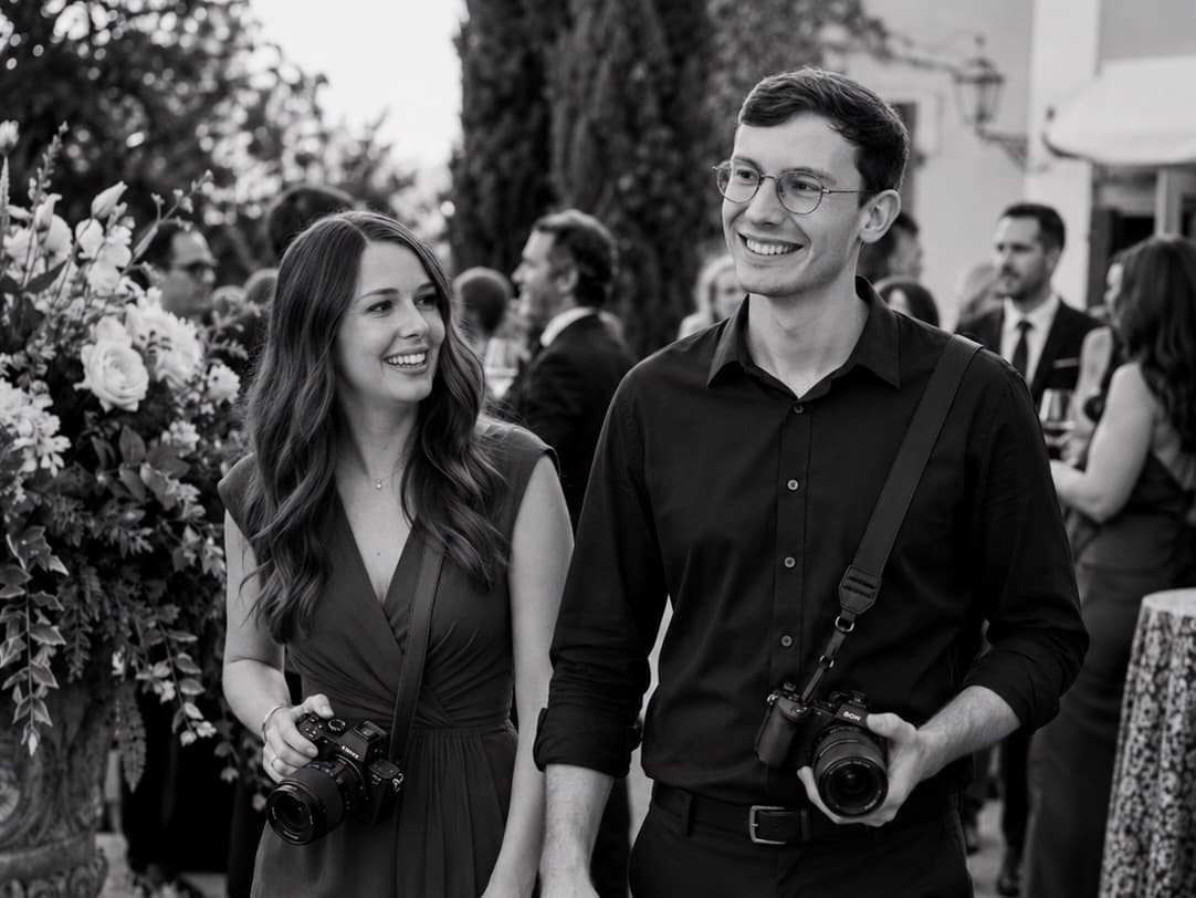 Portrait of Chloe Luck and Joe Luck, documentary wedding photographers