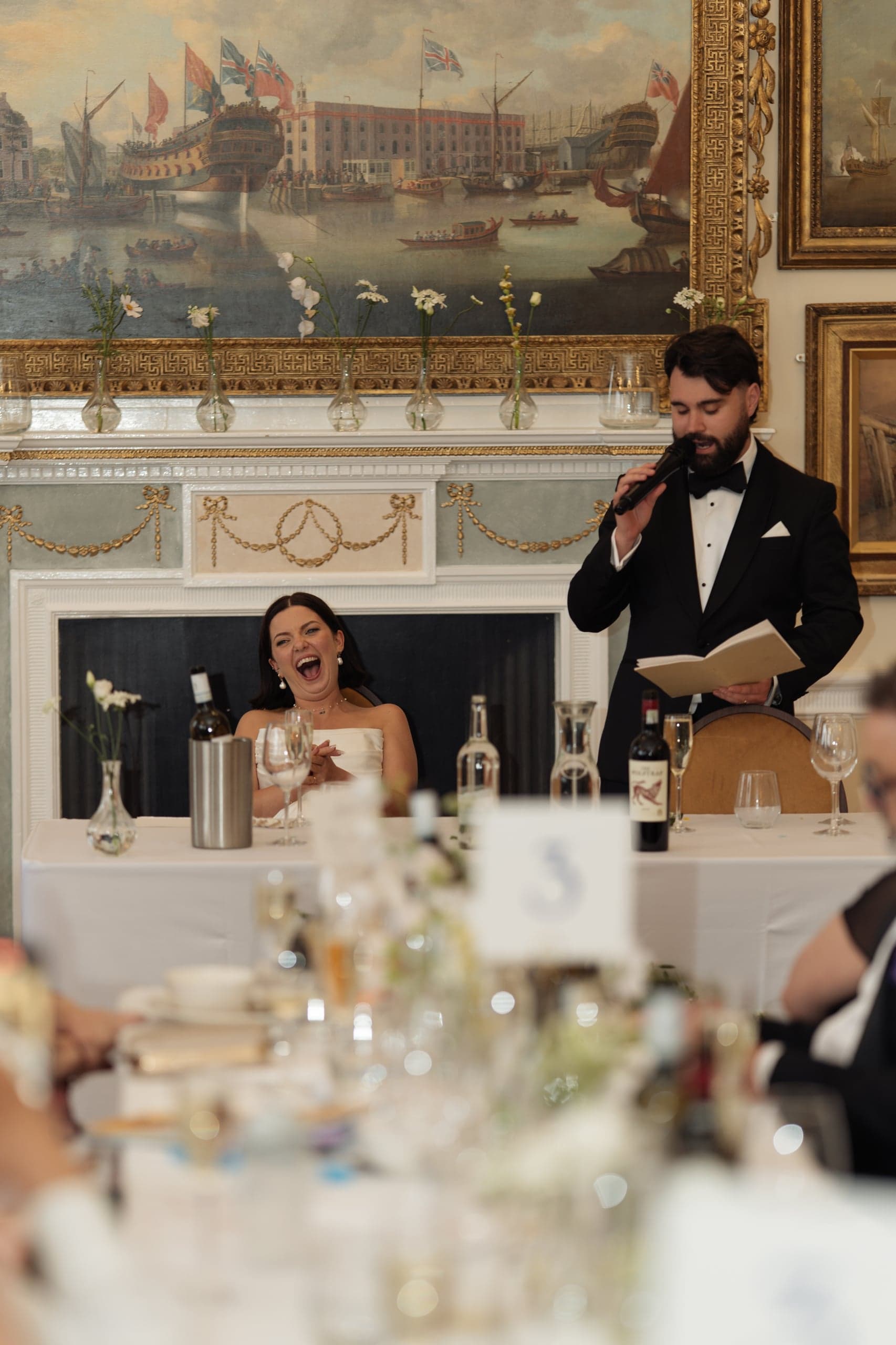 Jamie giving a speech in one of the historic rooms at The Trafalgar Tavern
