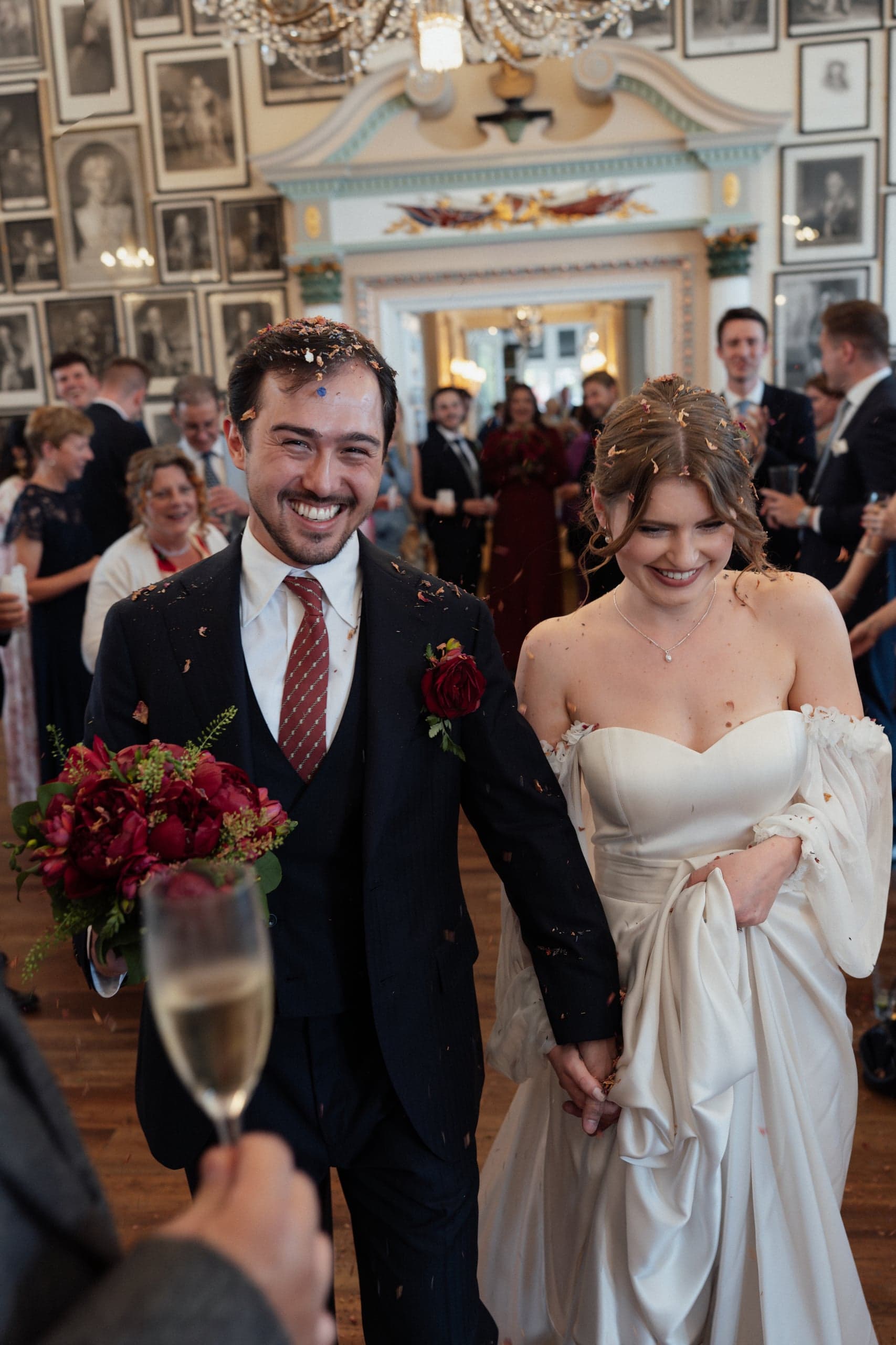 Queens House Wedding Portrait in Black and White