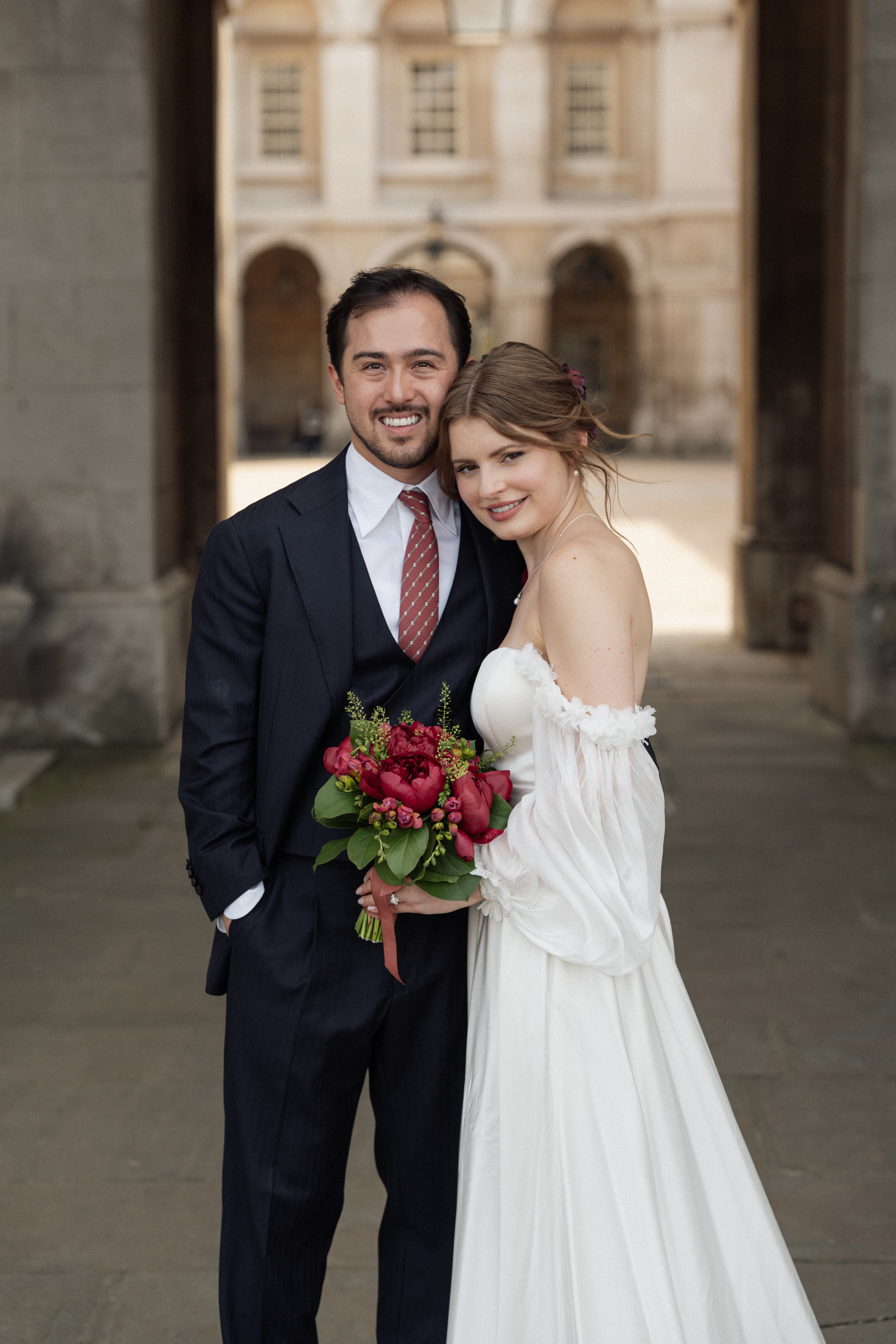 Bride and Groom at Greenwich Queens House