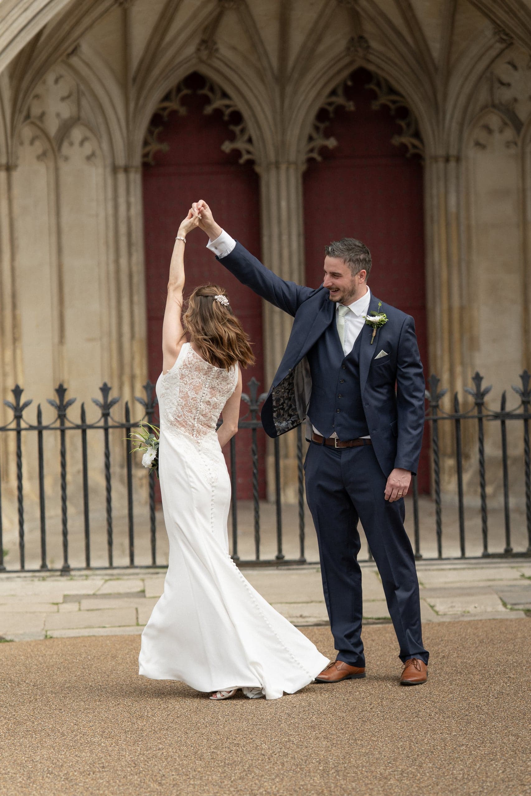 Nikki & Chris sharing a tender moment during their intimate wedding day